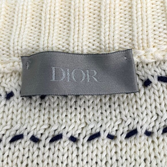 Dior Multicolored Striped Cotton Round-Neck Long-Sleeved Knitted Sweater L - Picture 4 of 8